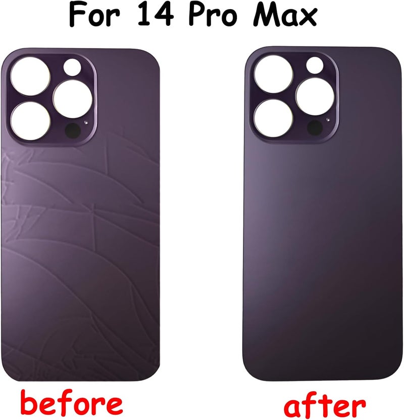 Anglepingping 14 Pro Max Back Glass Replacement for iPhone 14 Pro Max Rear Back Glass Compatible with iPhone 14 Pro Max with Pre-Installed Adhesive + Reparing Toolkit (Deep Purple) - Image 2